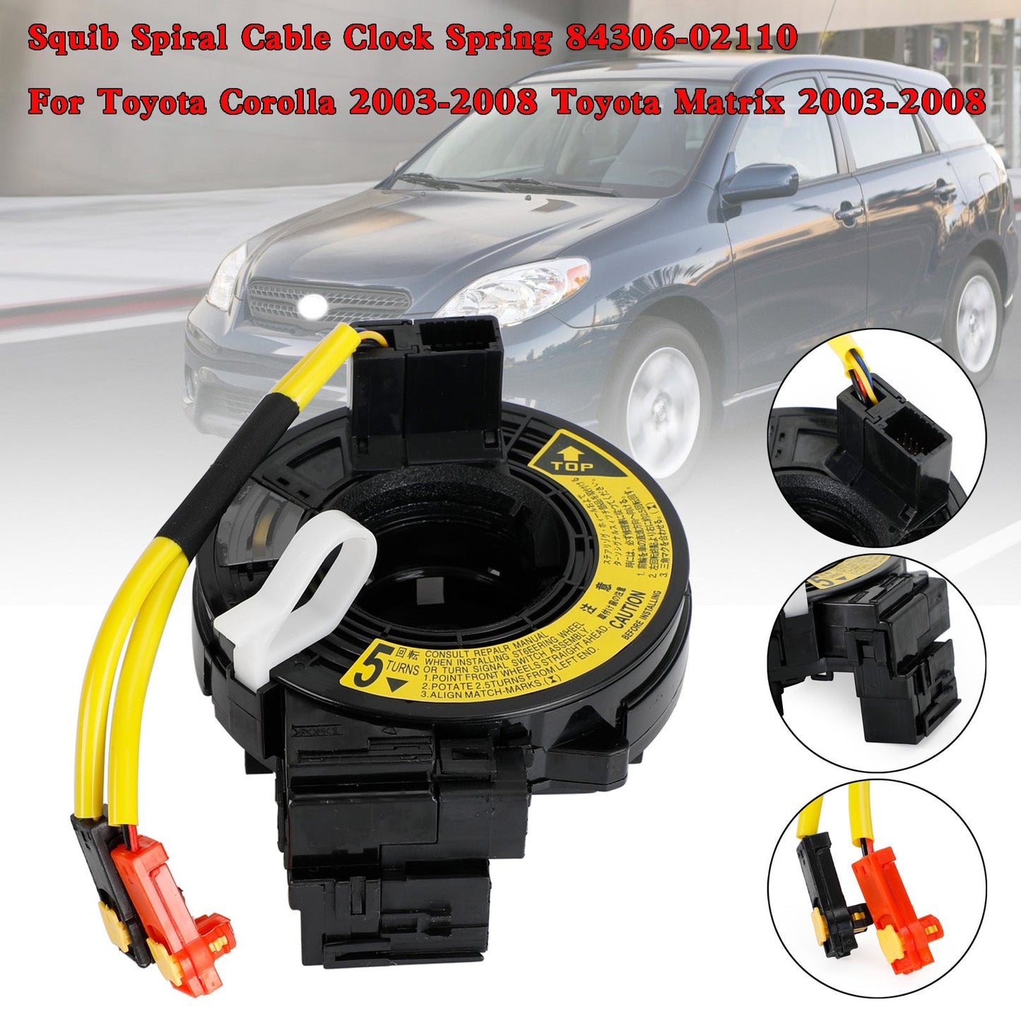 Squib Spiral Cable Clock Spring 84306-02110 For Toyota Corolla 2003-2008