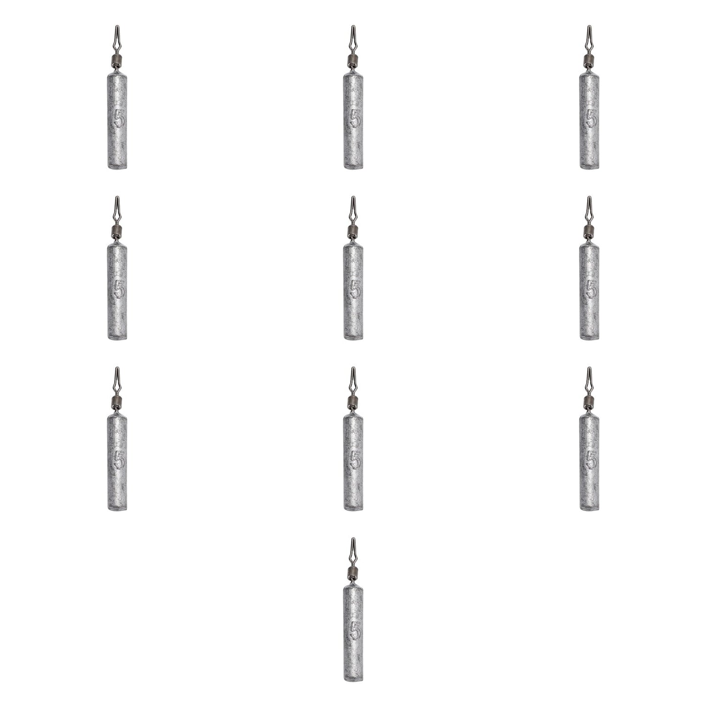 Drop Shot Weight Stick Type Bass Fishing Line Grip Swivel Lead Sinker Set