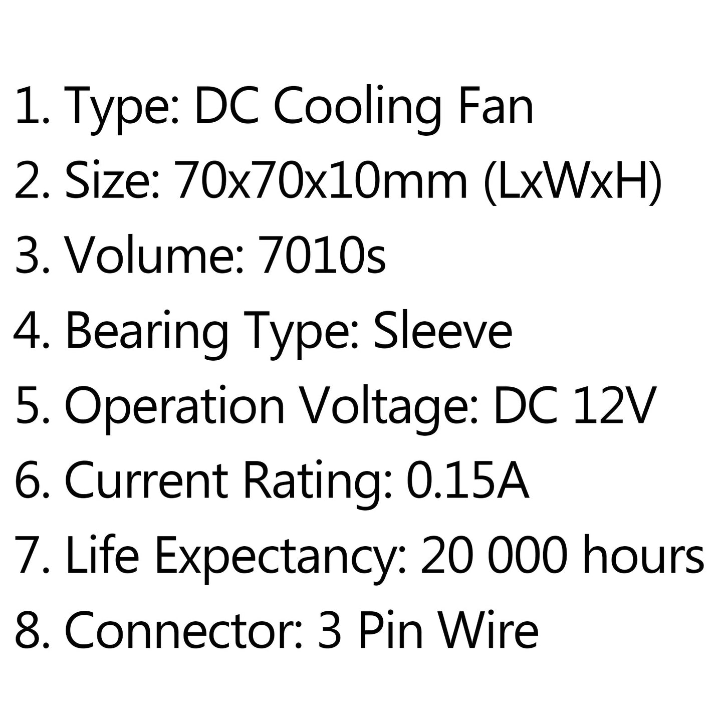 10PCS DC Brushless Cooling PC Computer Fan 12V 7010s 70x70x10mm 0.15A 3 Pin Wire