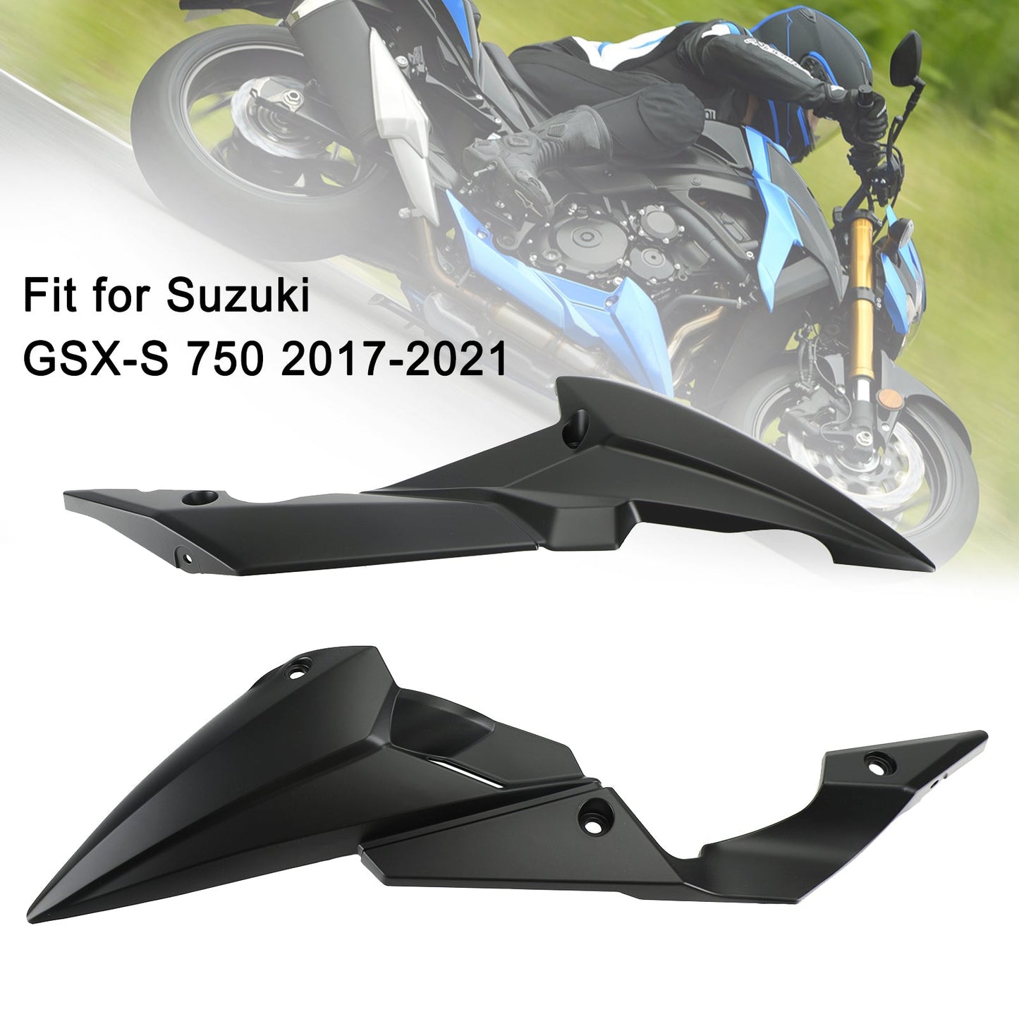 Lower Bottom Oil Belly Pan Guard Fairing For Suzuki GSXS GSX-S750 2017-2021 Black