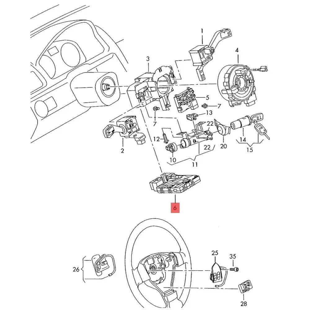 2004-2013 VW Golf Steering Wheel Module Multifunction Cruise Control 1K0953549CH