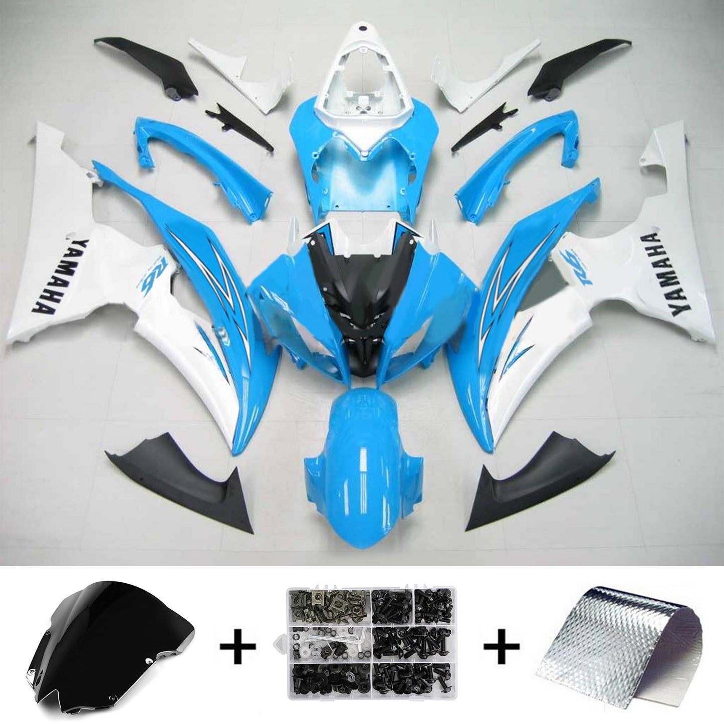 2008-2016 Yamaha YZF 600 R6 Amotopart Injection Fairing Kit Bodywork Plastic ABS #136