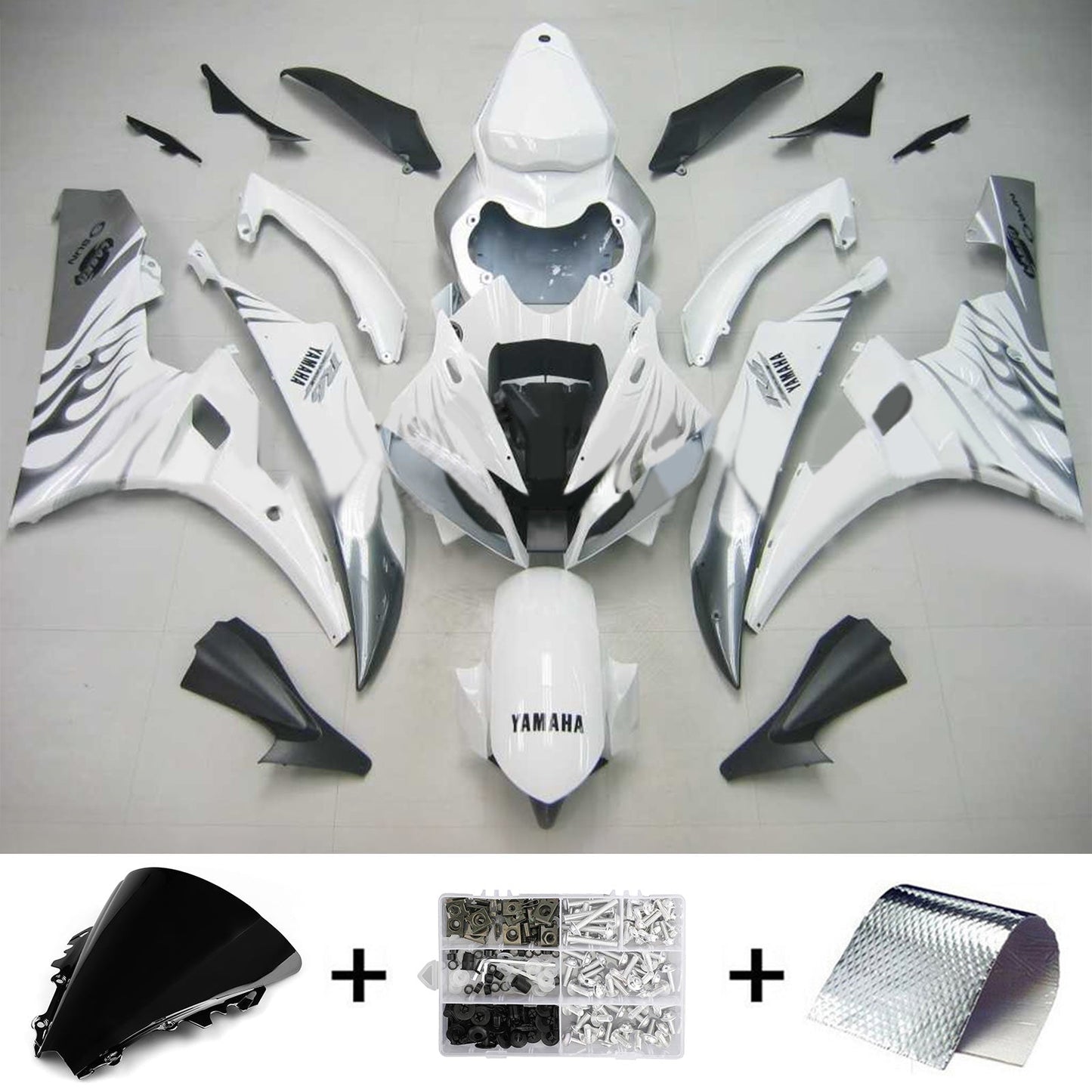 2006-2007 Yamaha YZF 600 R6 Amotopart Injection Fairing Kit Bodywork Plastic ABS #114