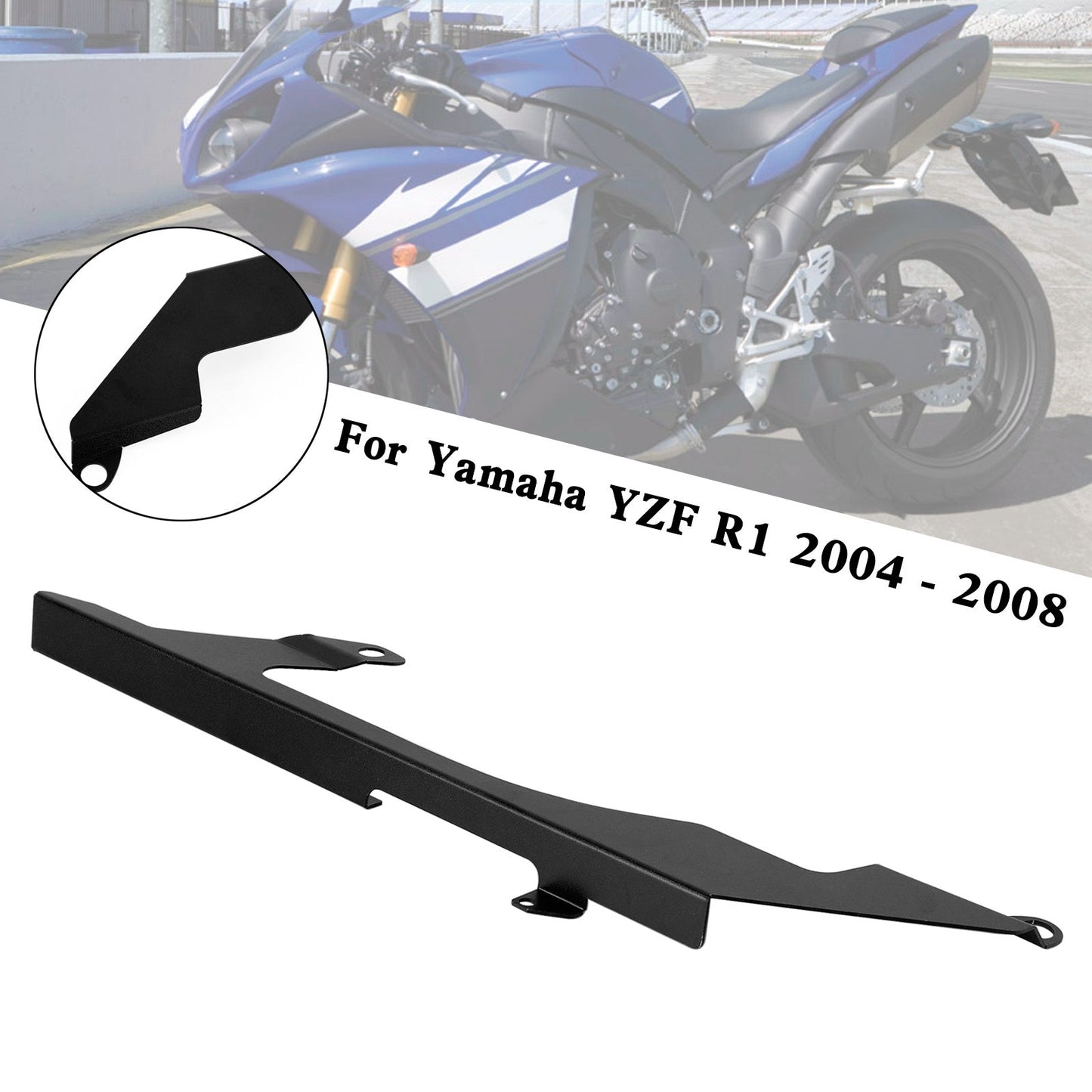 Rear Sprocket Chain Guard Protector Cover For Yamaha YZF R1 2004-2008 Black