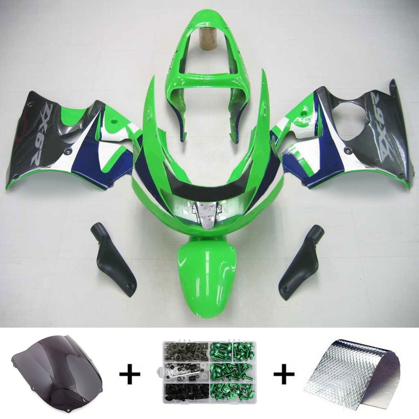 1998-1999 Kawasaki ZX6R Amotopart Injection Fairing Kit Bodywork Plastic ABS #102