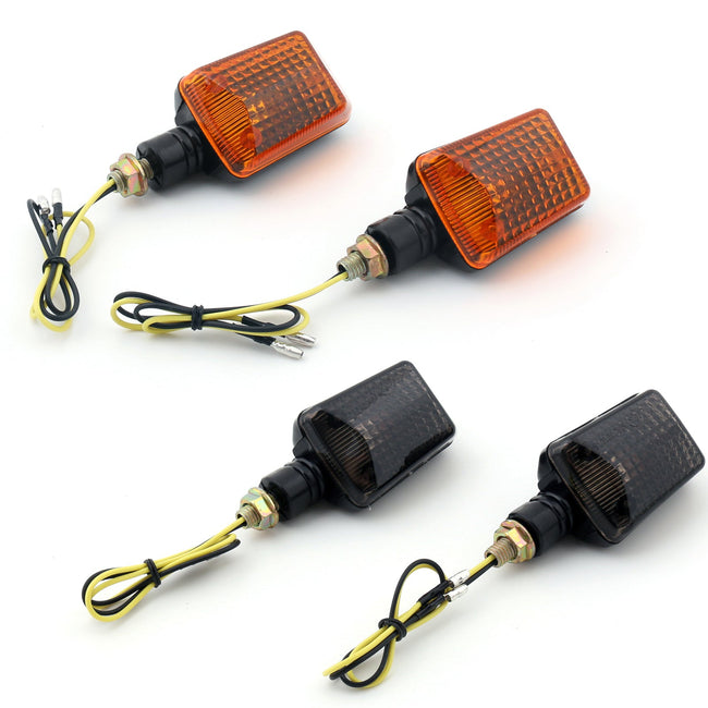 2 x Universal Motorcycle Turn Signal Light Lamp Blinkers Short Stalk Amber Lens