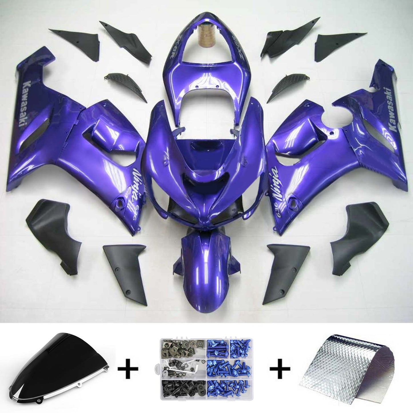 2005-2006 Kawasaki ZX6R 636 Amotopart Injection Fairing Kit Bodywork Plastic ABS #141