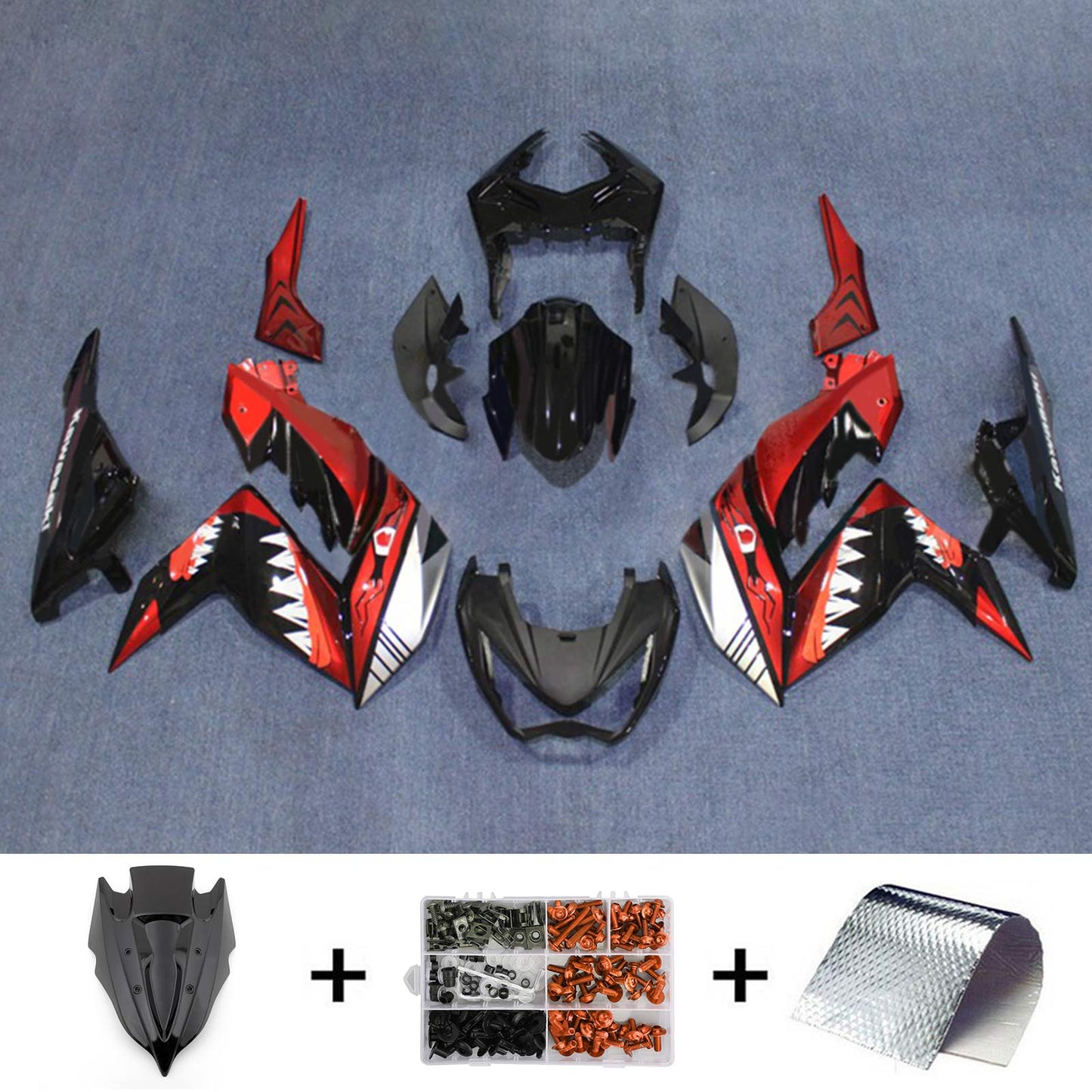 2015-2016 Kawasaki Z250 Z300 Injection Fairing Kit Bodywork Plastic ABS#114