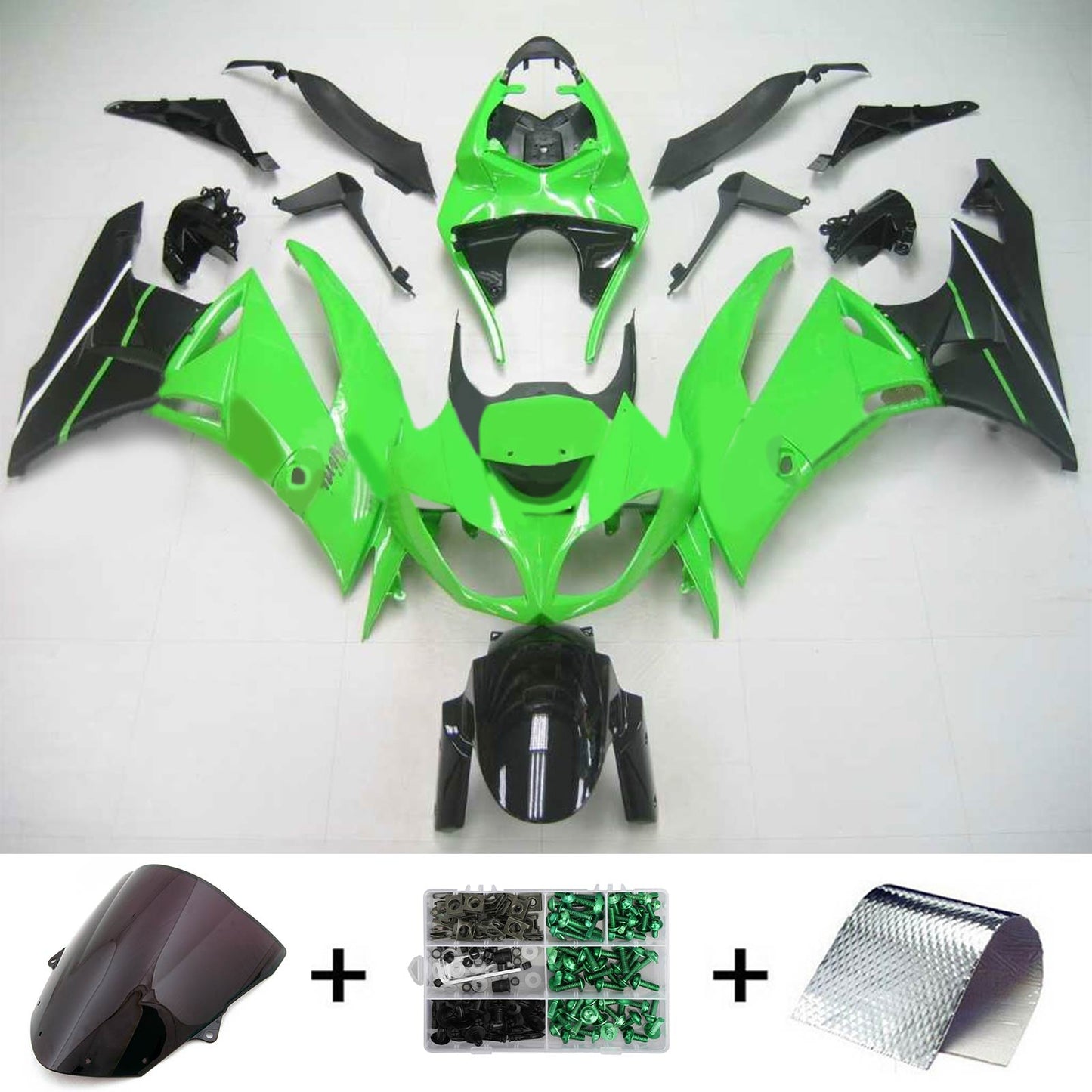 2009-2012 Kawasaki ZX6R 636 Amotopart Injection Fairing Kit Bodywork Plastic ABS #109