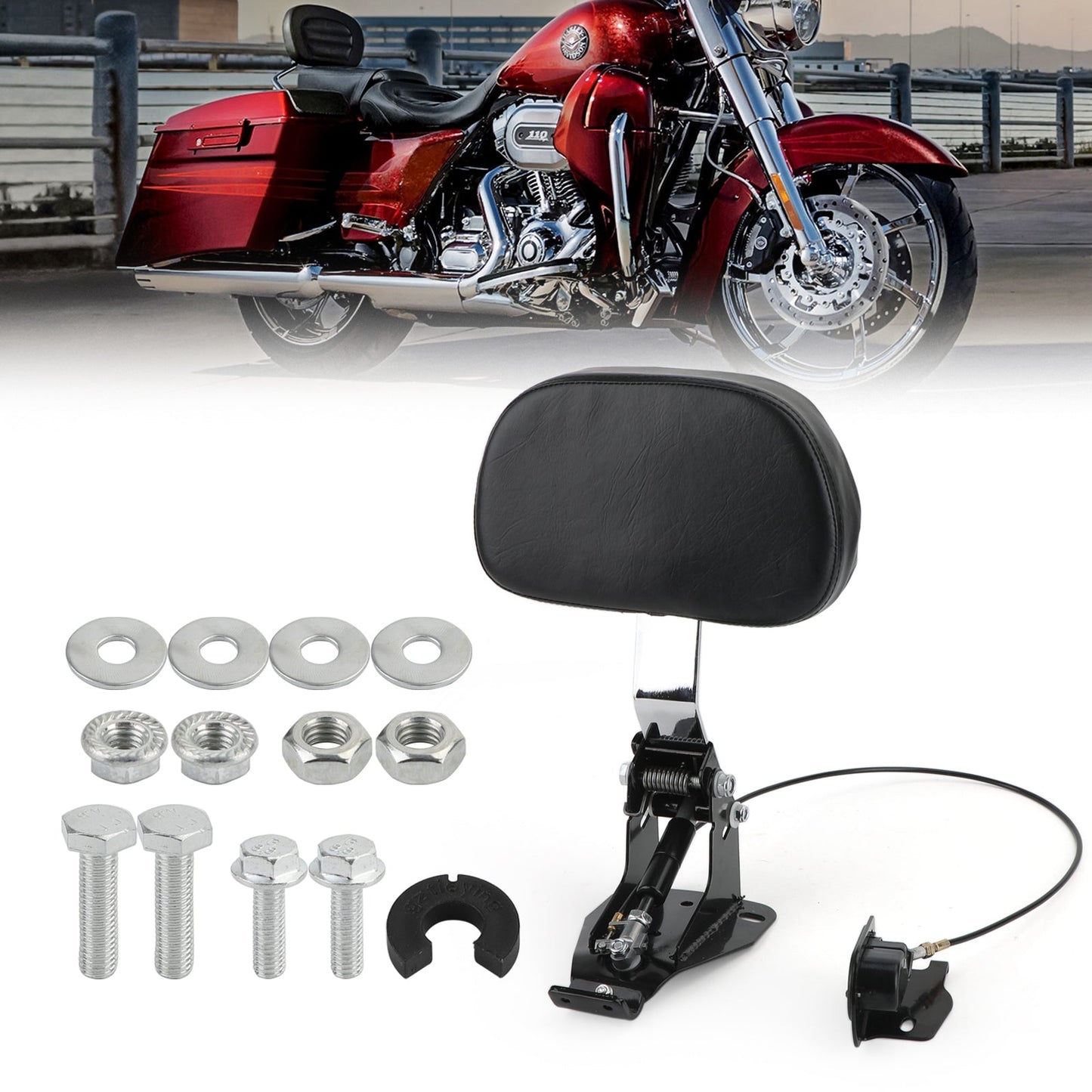 Driver Backrest fit for 2009-2020 Touring Road Street Electra Glide FLHR FLTR