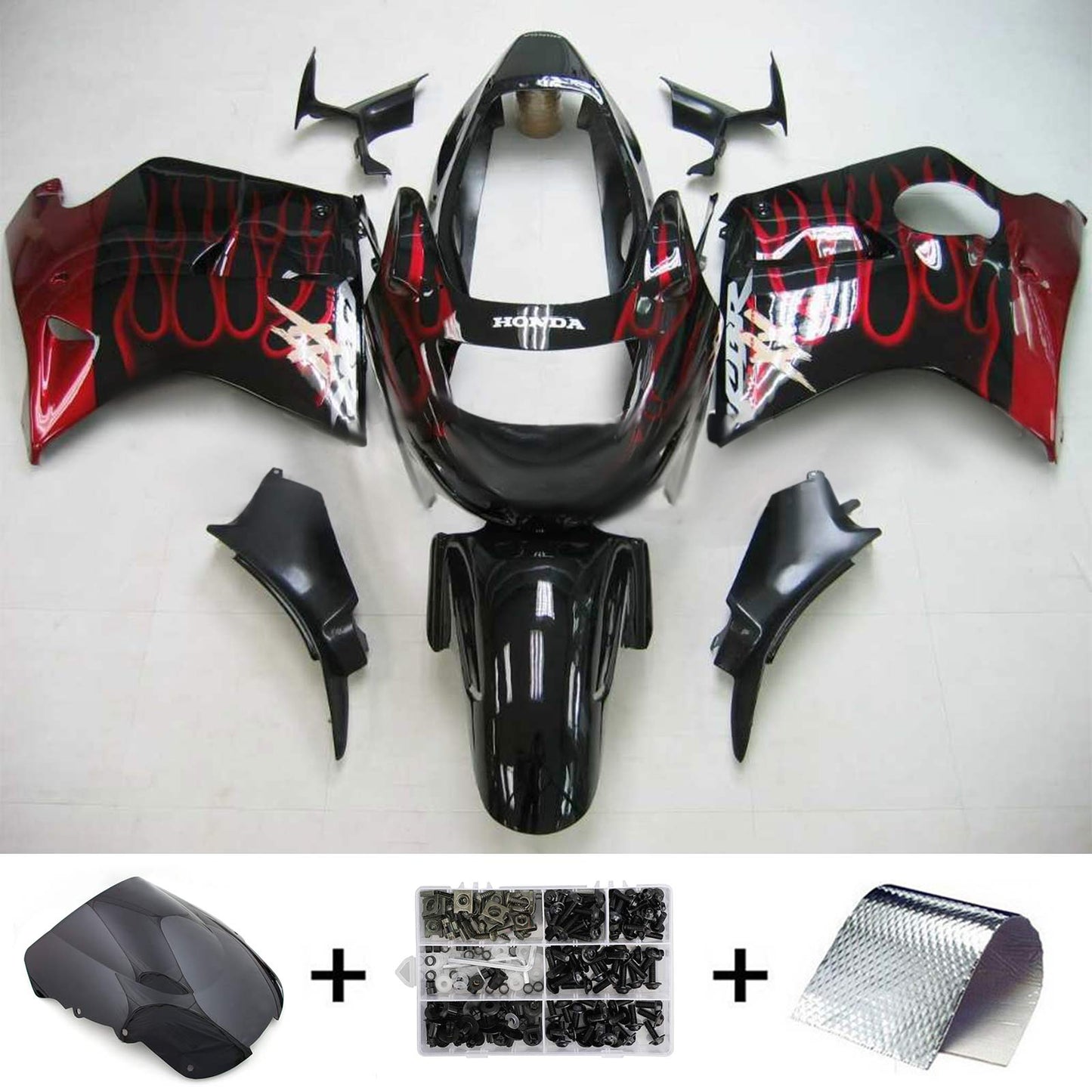 1996-2007 Honda CBR1100XX SuperBlackBird Amotopart Injection Fairing Kit Bodywork ABS #102