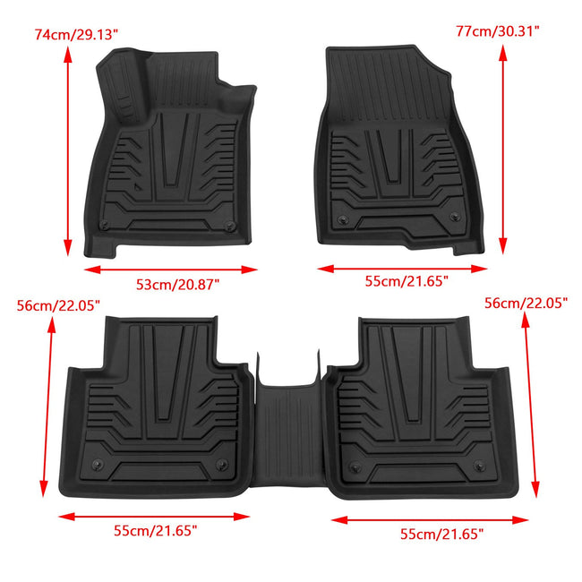 TPE All-Weather Floor Mats Fit Honda Accord 2018-2021 Sedan BLACK