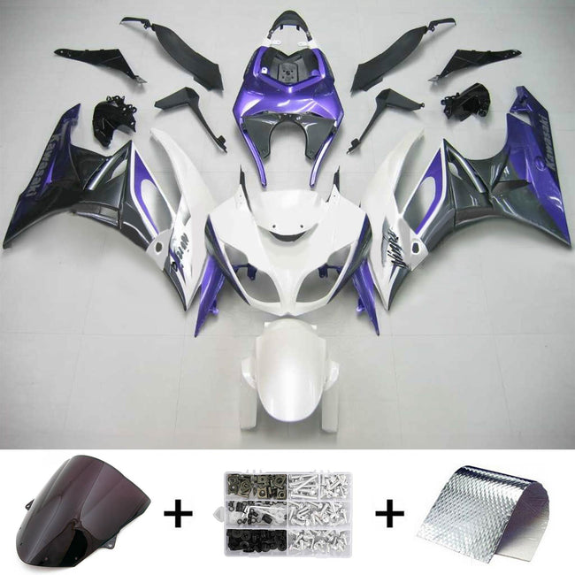 2009-2012 Kawasaki ZX6R 636 Amotopart Injection Fairing Kit Bodywork Plastic ABS #105