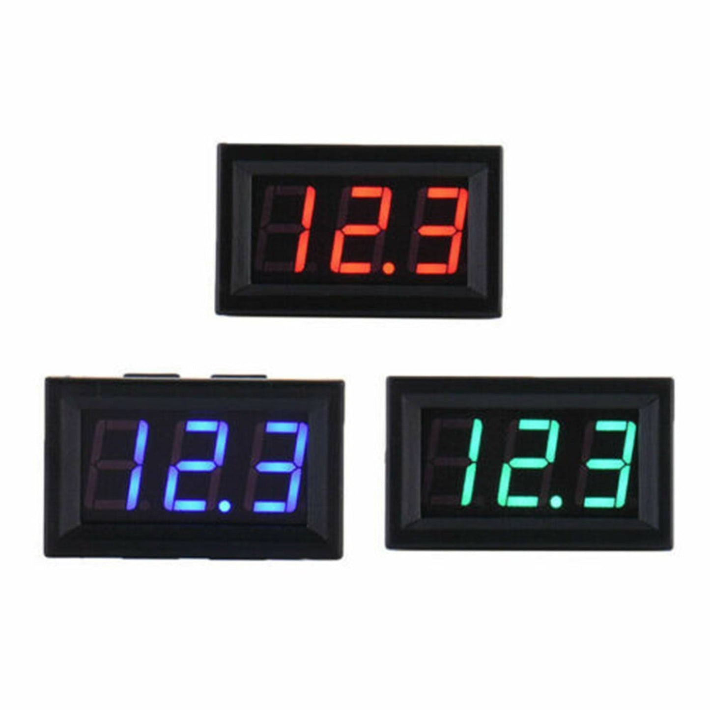 5Pcs Dc5-120V 0.56" 2 Wire Led Digital Display Panel Voltmeter Volt Tester Blue