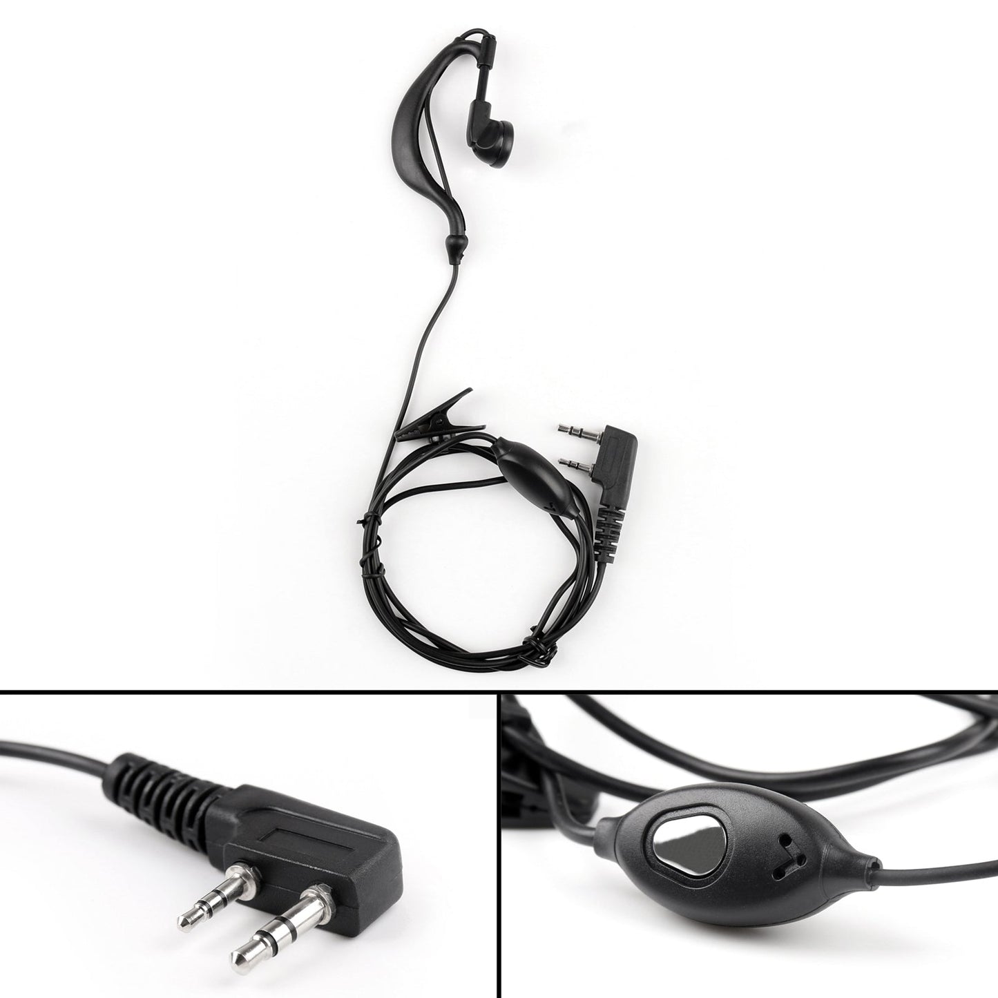 5x Headset Earpiece Earphone 2 Pin Mic For Baofeng Walkie Radio UV 5R BF 888s