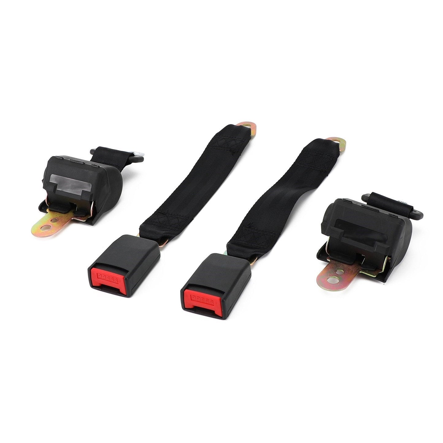 Universal Adjustable 2 Sets 2 Point Retractable Auto Car Safety Seat Belt Buckle