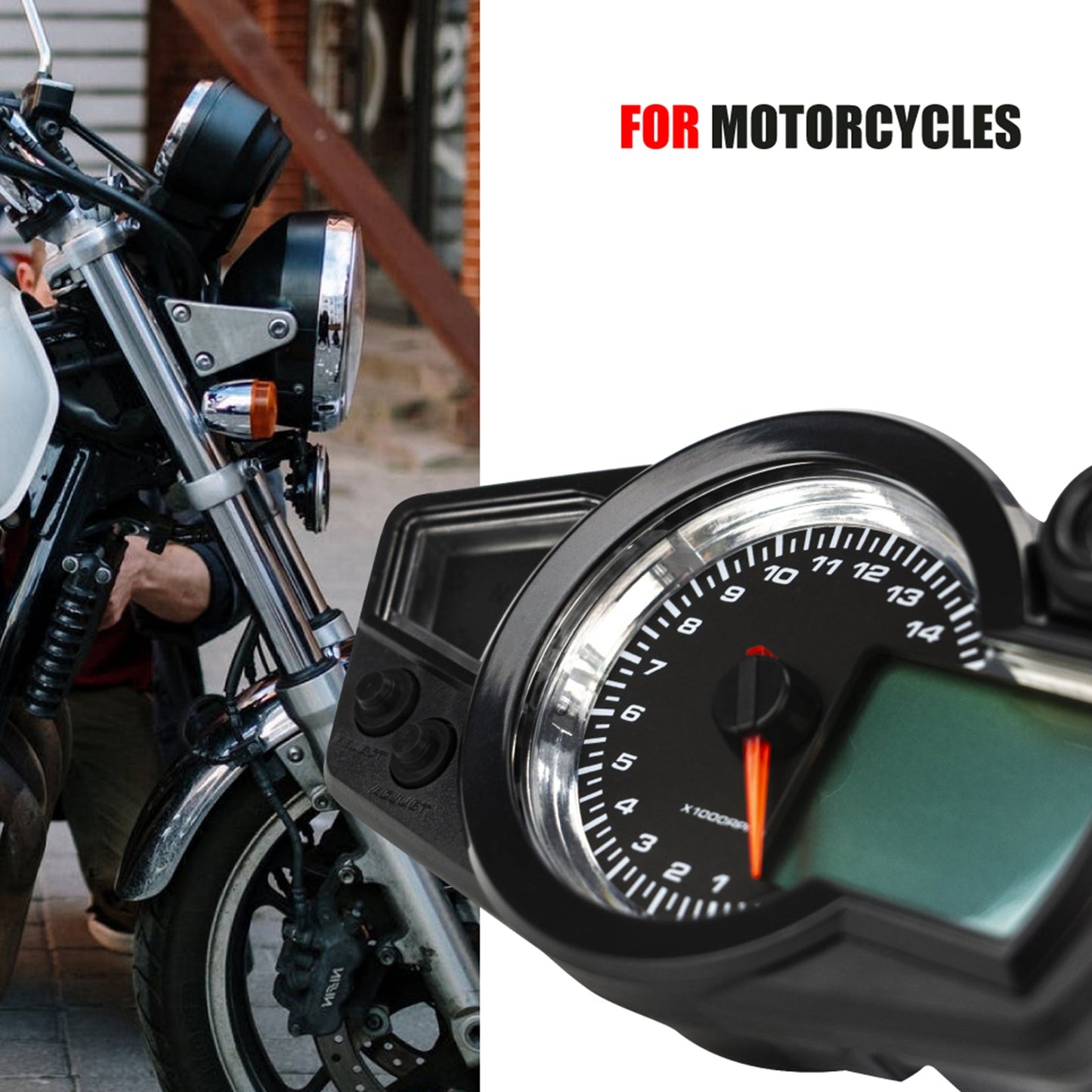 Tft Digital Speedometer Universal Motorcycle 14000Rpm Gear Backlight Odometer