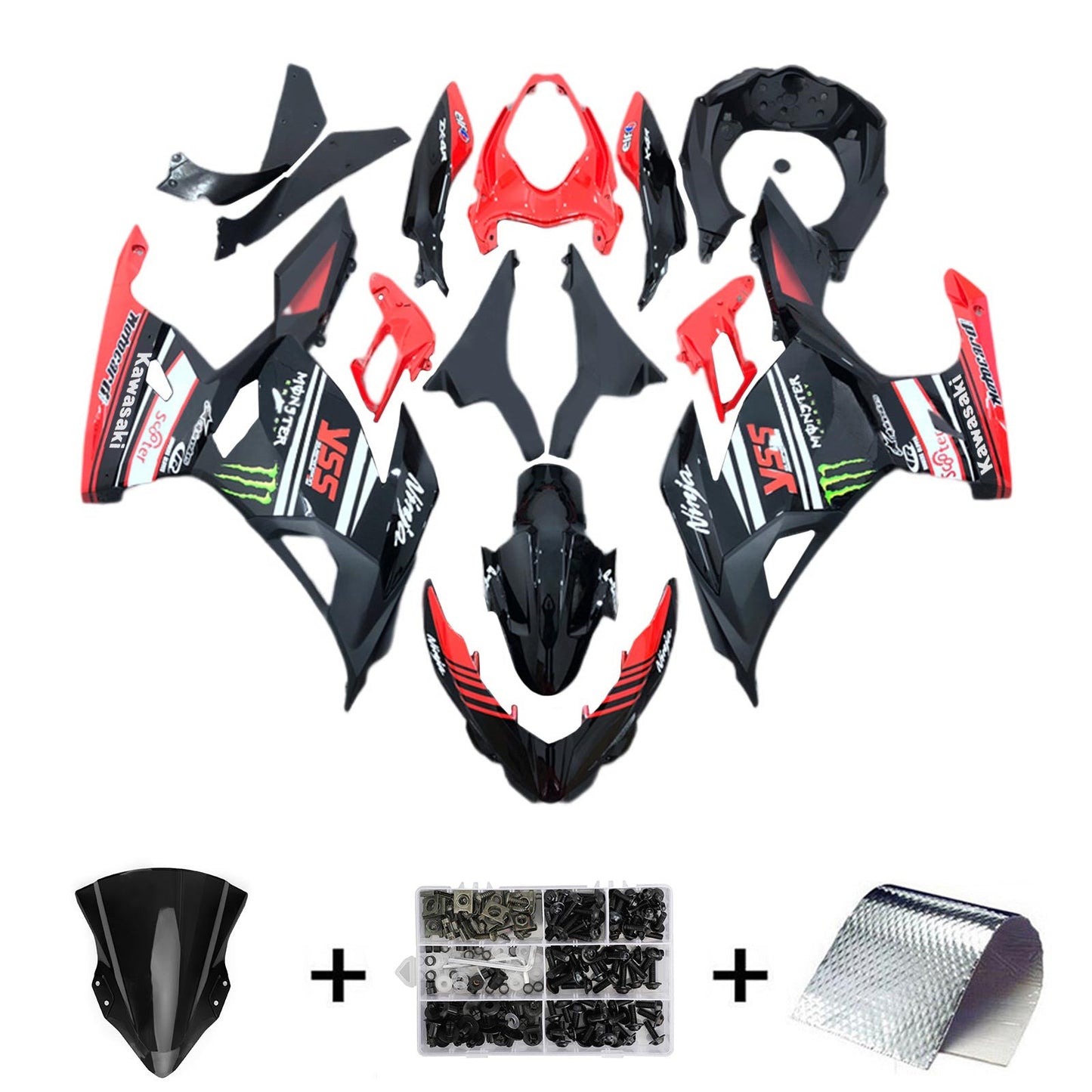 2018-2023=4 Kawasaki EX400 Ninja400 Fairing Kit Bodywork Plastic ABS