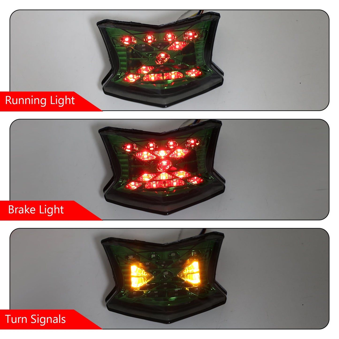 LED Brake Turn Signals Taillight For Kawasaki Z650 Ninja 650 Z900 17-19