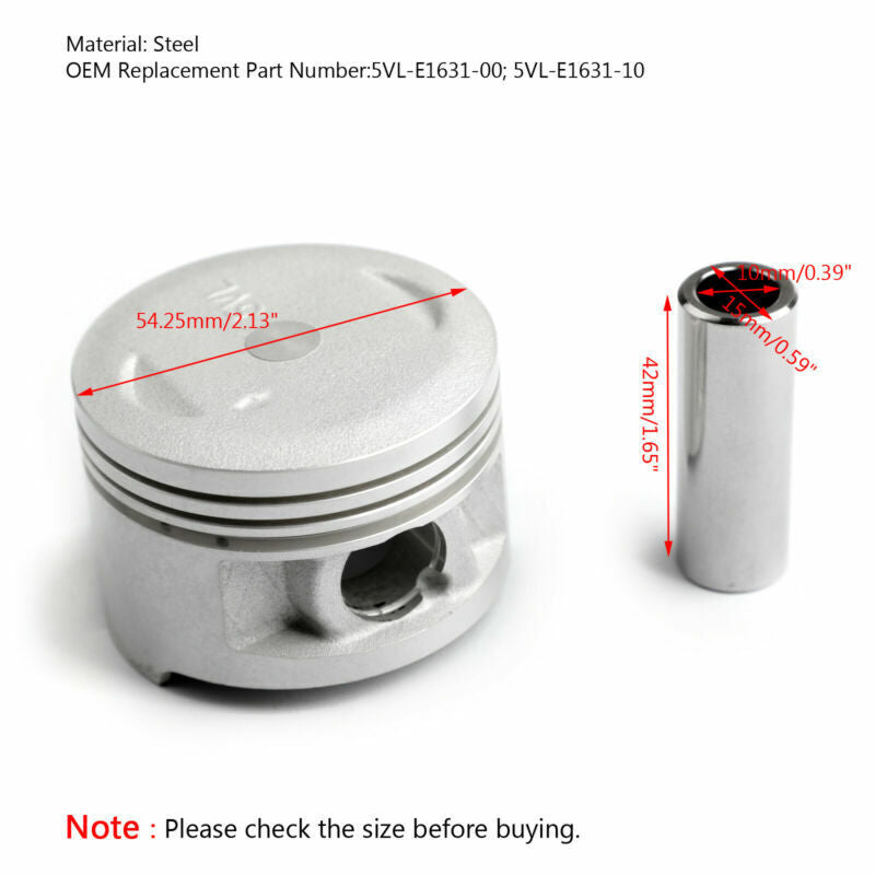 For 54.25mm Kit +0.25mm UK YBR125 Size Bore Piston YBR 125 Yamaha Ring