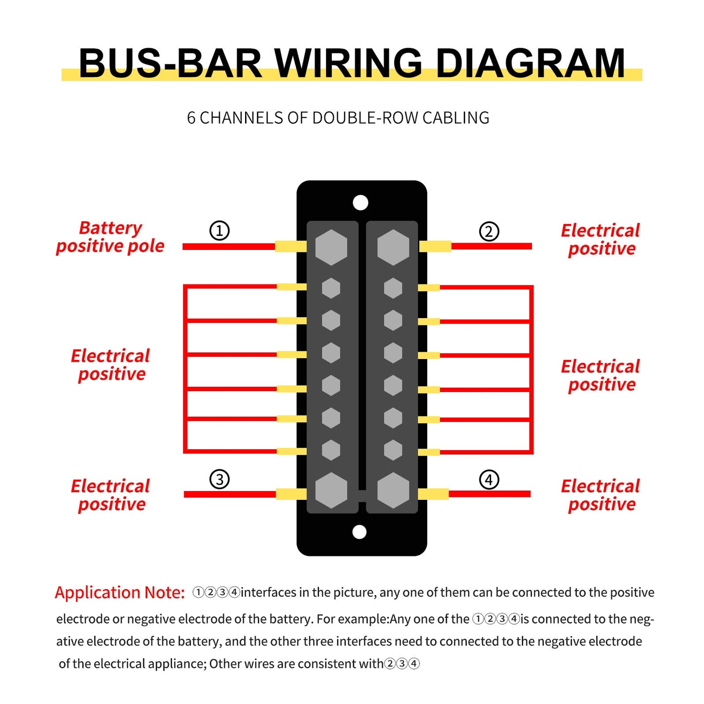 2/4/6/12 Way Dual-row Car Bus Bar Block Distribution Terminal For Auto Marine