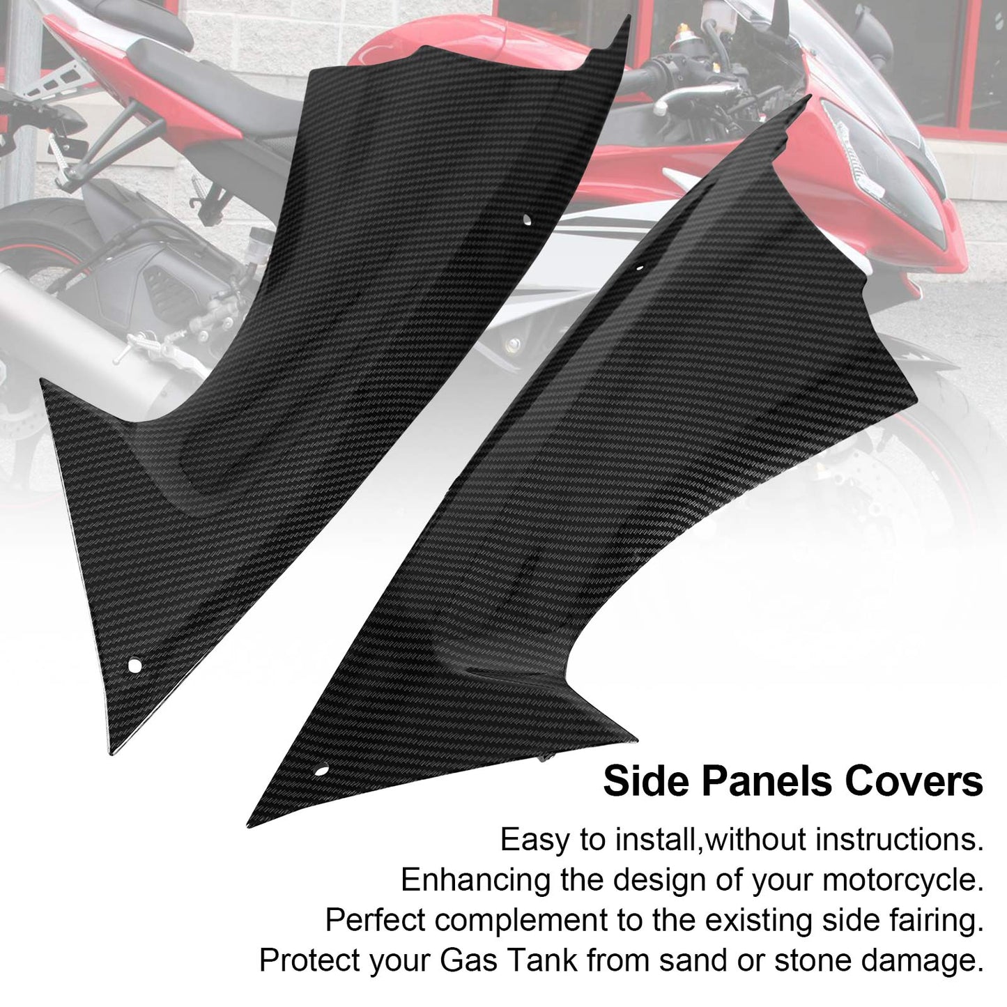 Gas Tank Side Cover Panel Trim Fairing Cowl for Yamaha YZF YZFR6 R6 2008-2014 Carbon