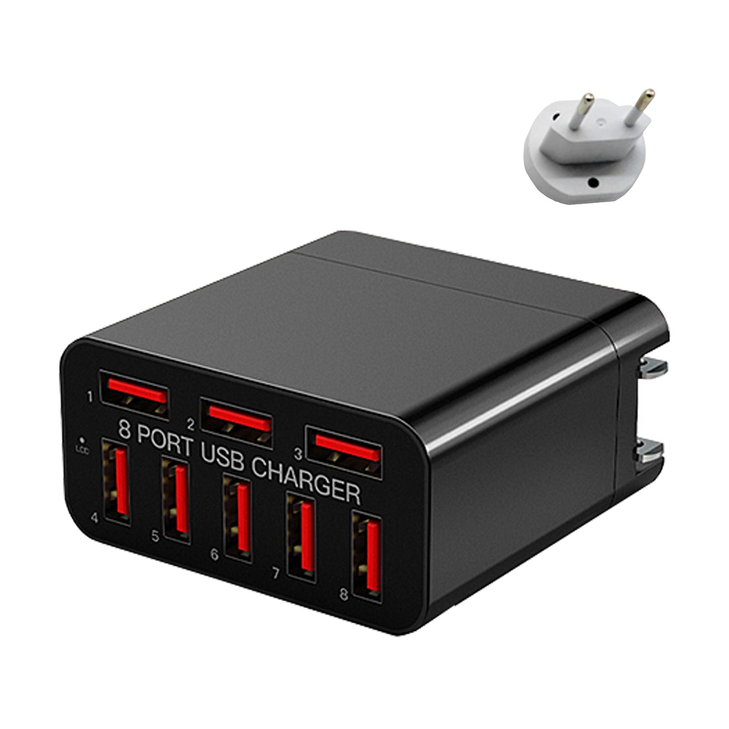 EU Plug 40W 8 Port USB Charger Quick Charge Multi Port Power Adapter for Macbook