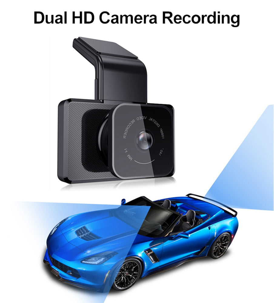 Built in WiFi Car DVR Camera GPS Front 1080P Rear 720P HD Parking Dash Cam