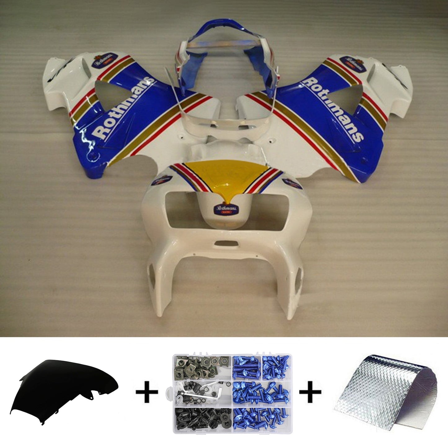 1998-2001 Honda VFR800 Amotopart Injection Fairing Kit Bodywork Plastic ABS #104