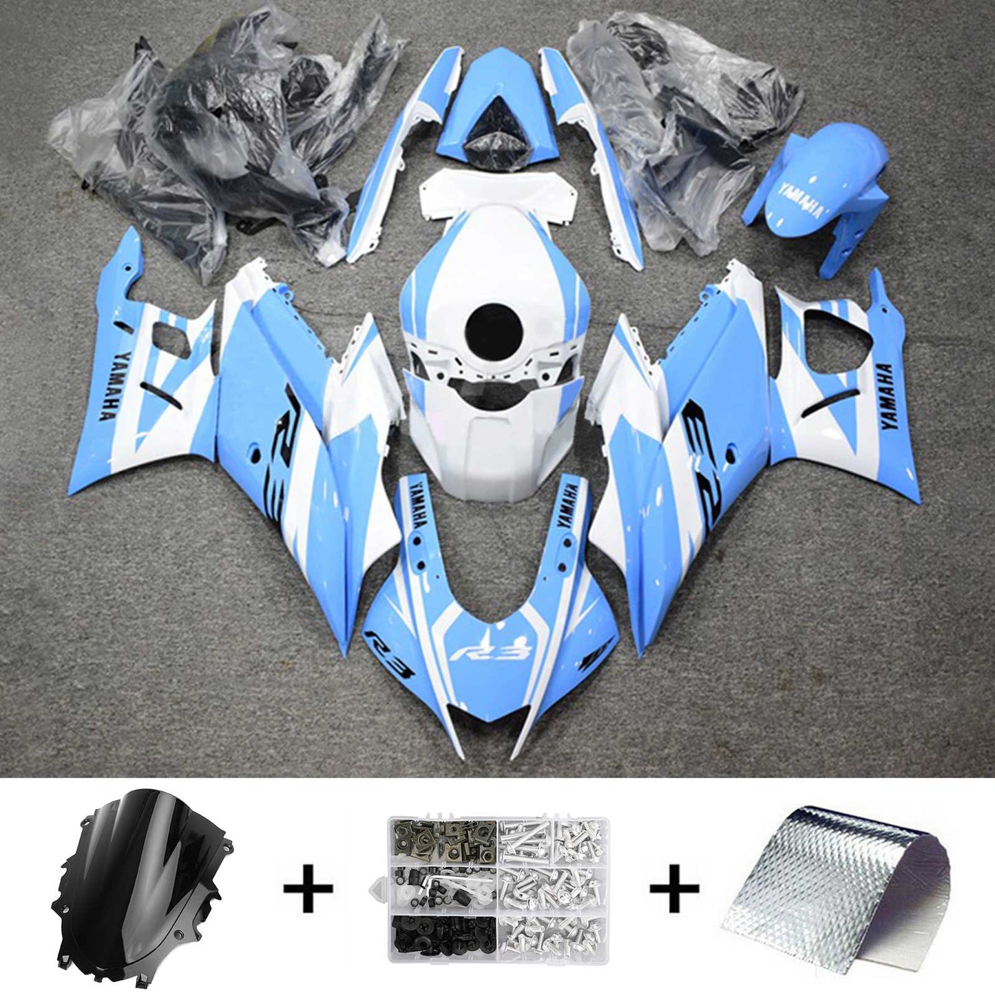 2022-2023 Yamaha YZF-R3 R25 Injection Fairing Kit Bodywork Plastic ABS #123