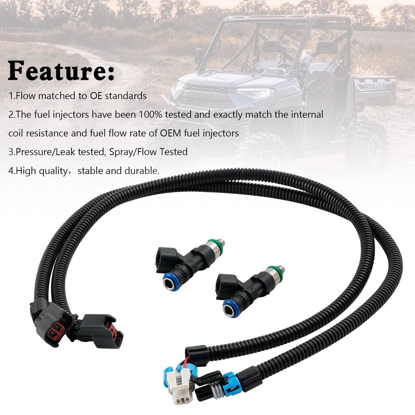 2011-2014 Polaris Ranger 800 Fuel Injectors Harness (PAIR) 1204318 1204319