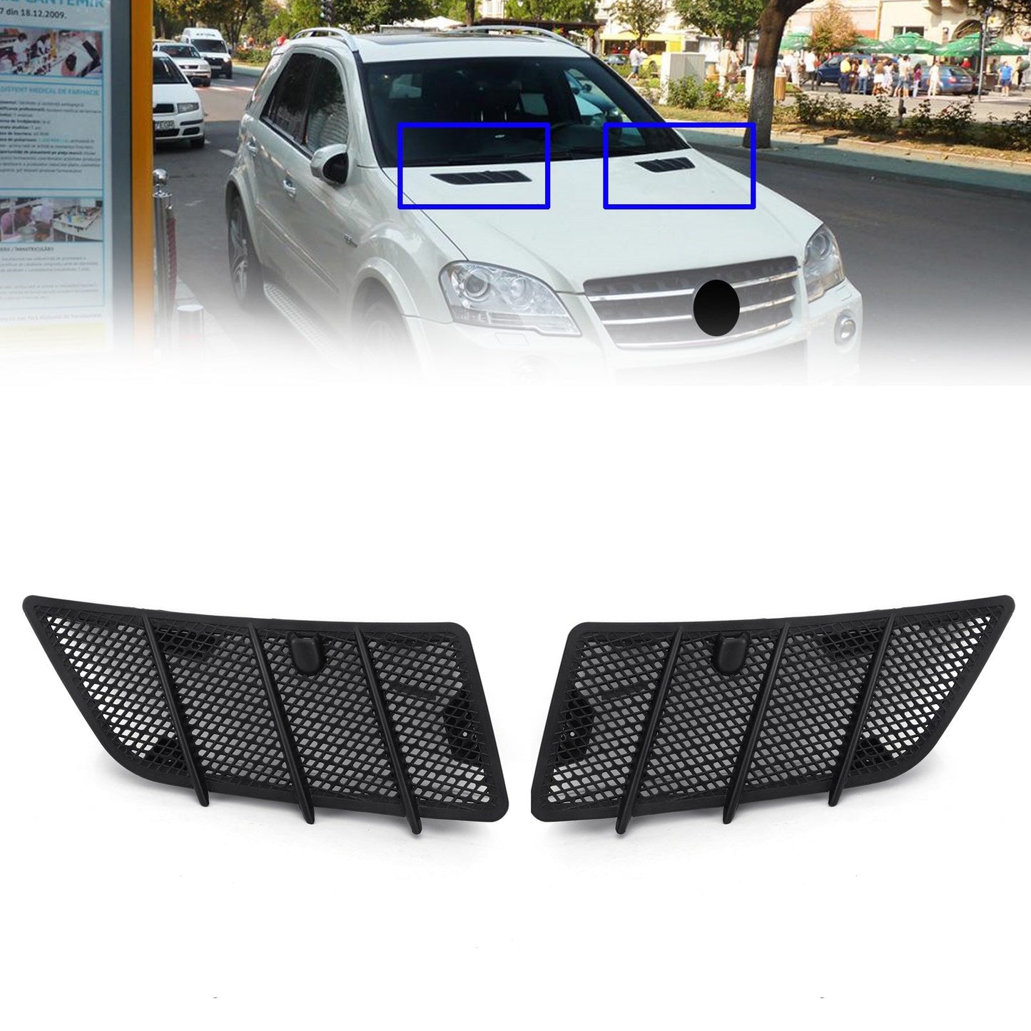 Hood Air Vent Grille Cover Set L+R For Benz W164 Ml Gl Class 2008-11#1648804305