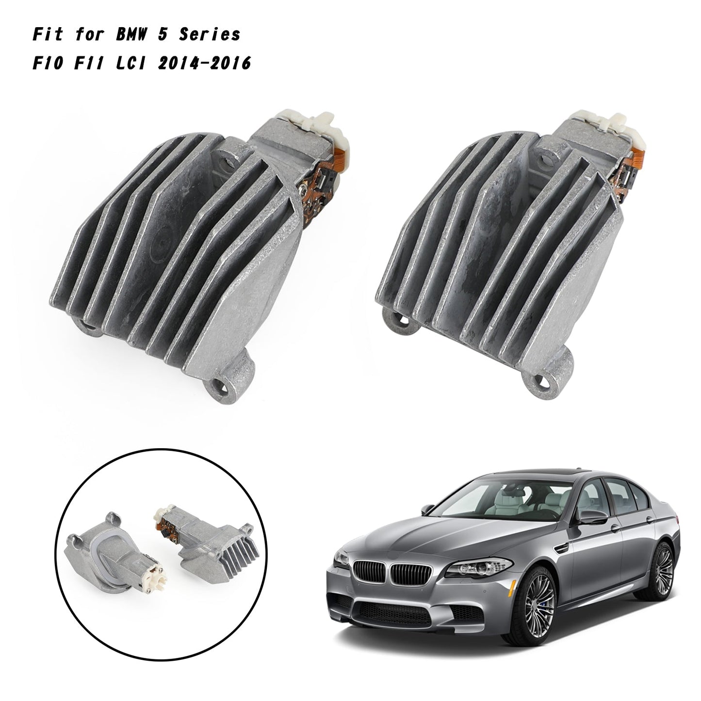 2x DRL LED Module 63117343876 Fit for BMW 5 Series F10 F11 LCI 2014-2016