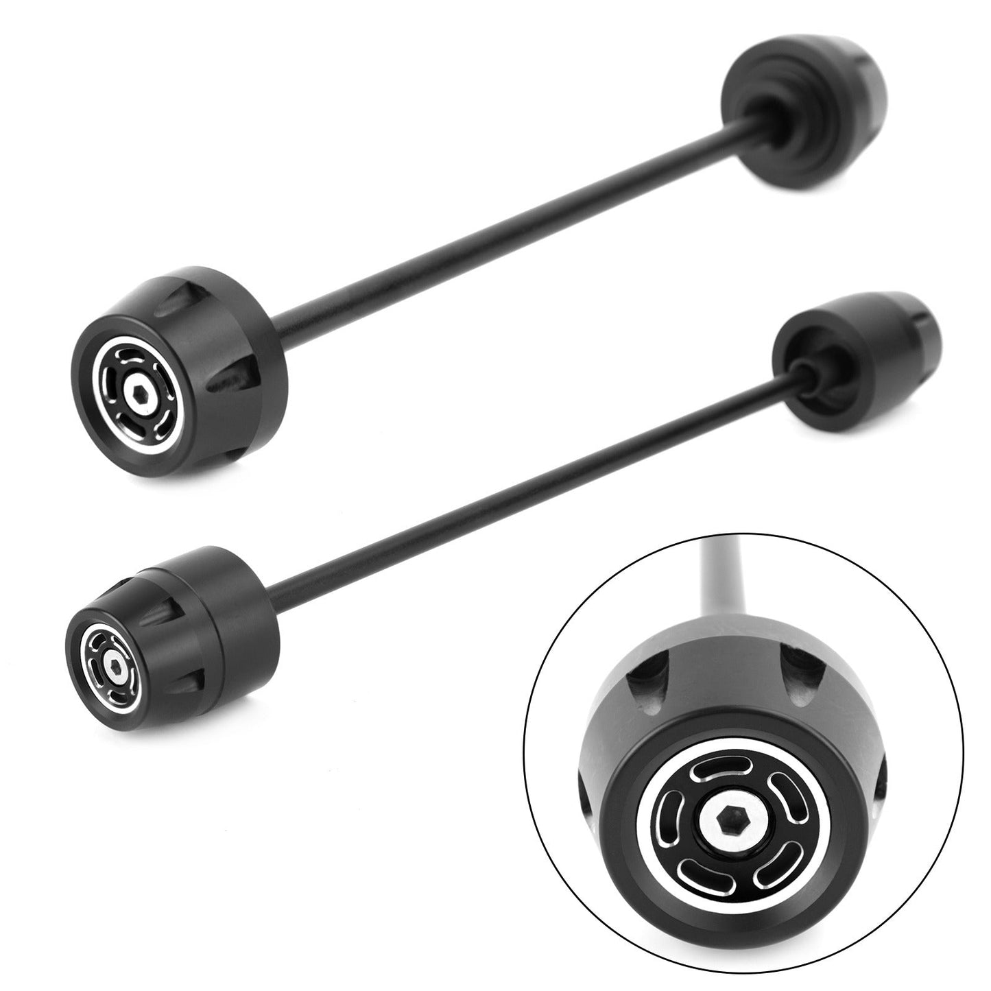 FRONT + REAR Axle Fork Wheel Slider Black Fit for Ducati Scrambler 400 800 1100