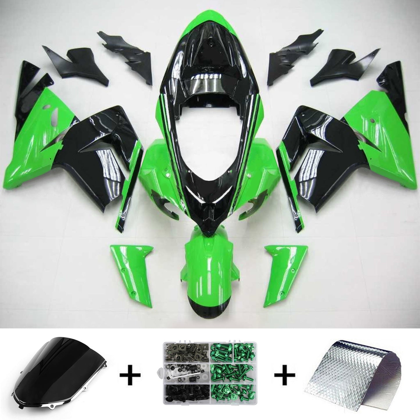 2004-2005 Kawasaki ZX10R Amotopart Injection Fairing Kit Bodywork Plastic ABS #101