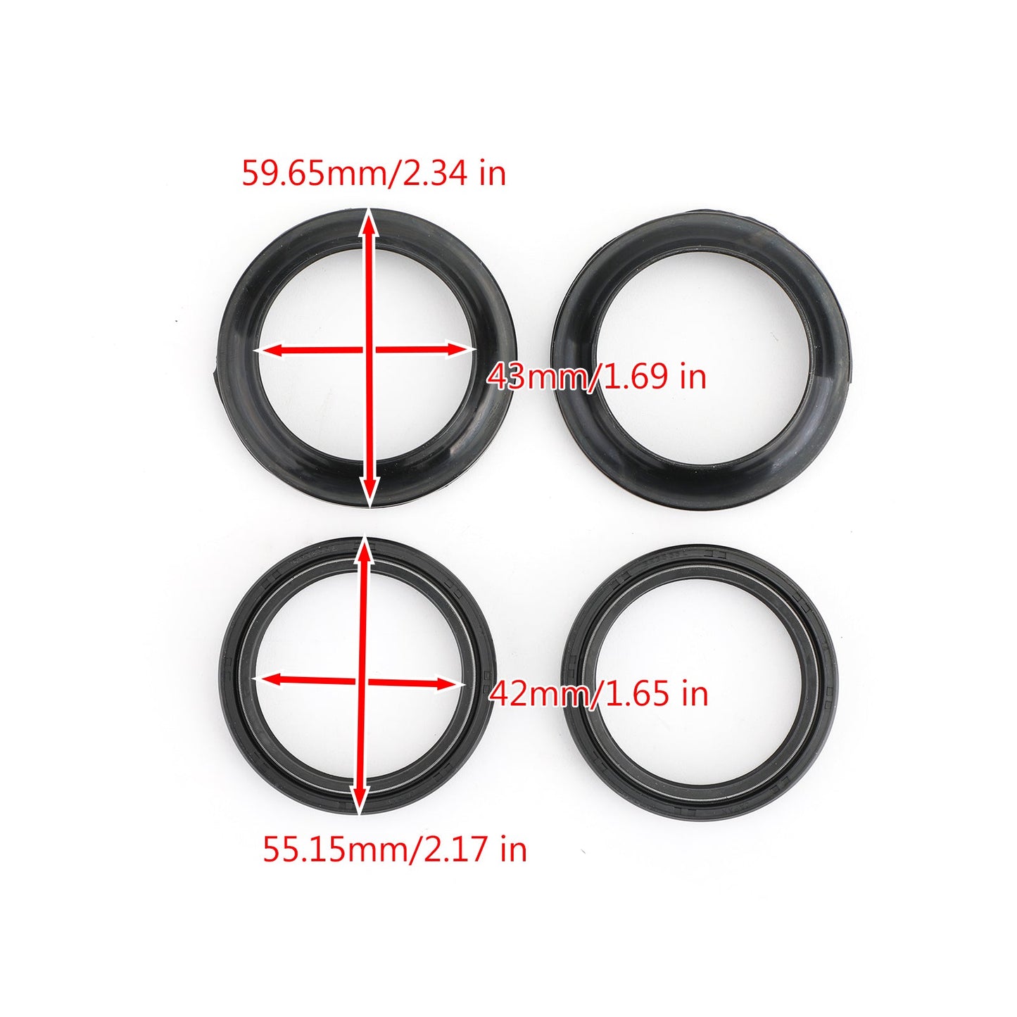Fork Oil Dust Seal Kit 56-137 43mm