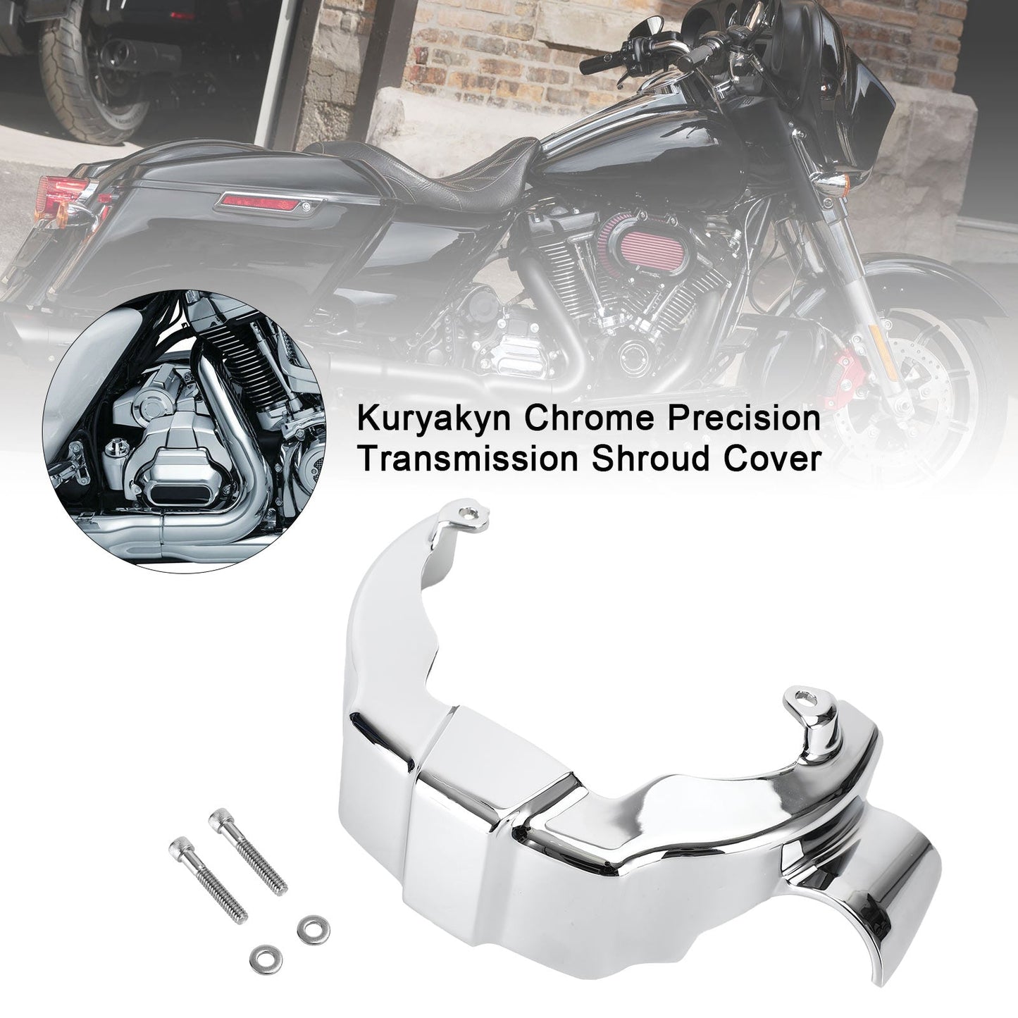 Kuryakyn Chrome Precision Transmission Shroud Cover for Milwaukee M8 2017-2020