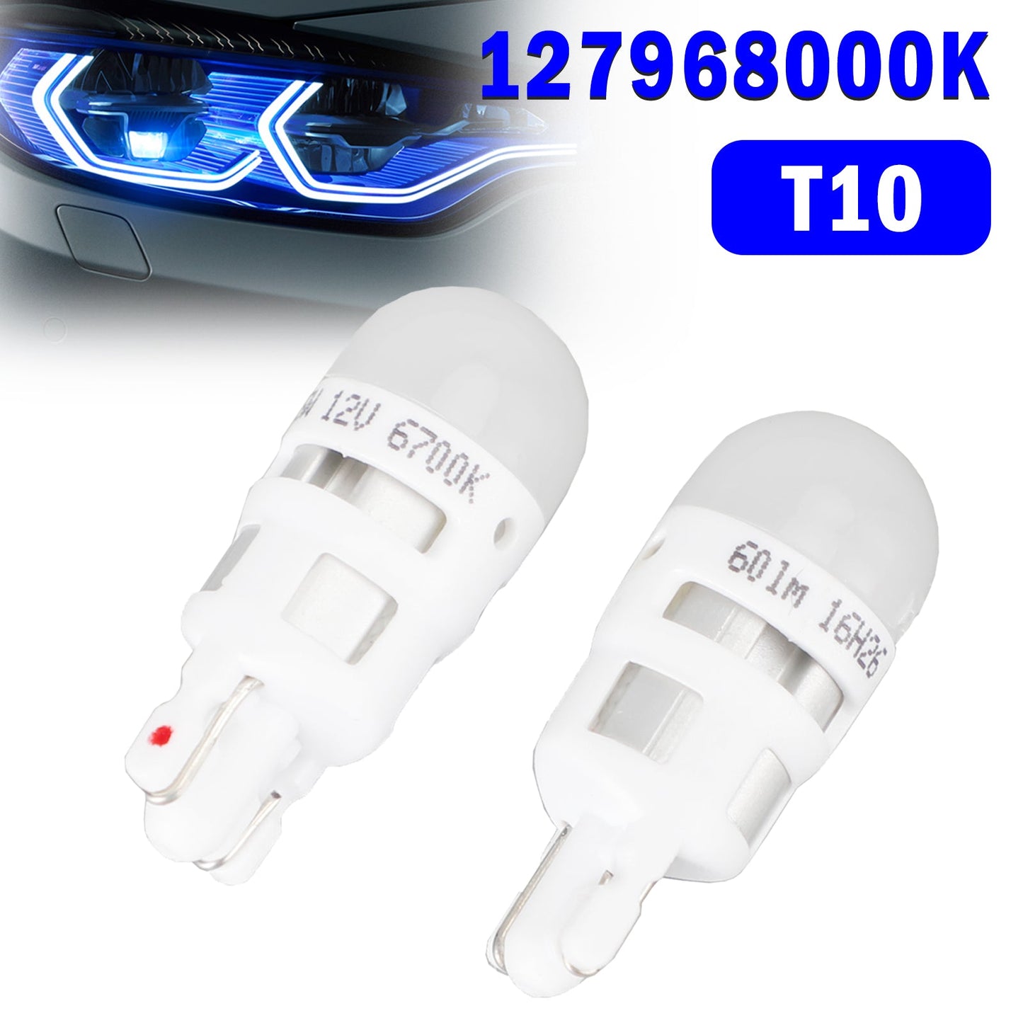 For Philips 127968000KX2 Car X-treme Ultinon LED T10 12V1W W2.1*9.6D 60LM