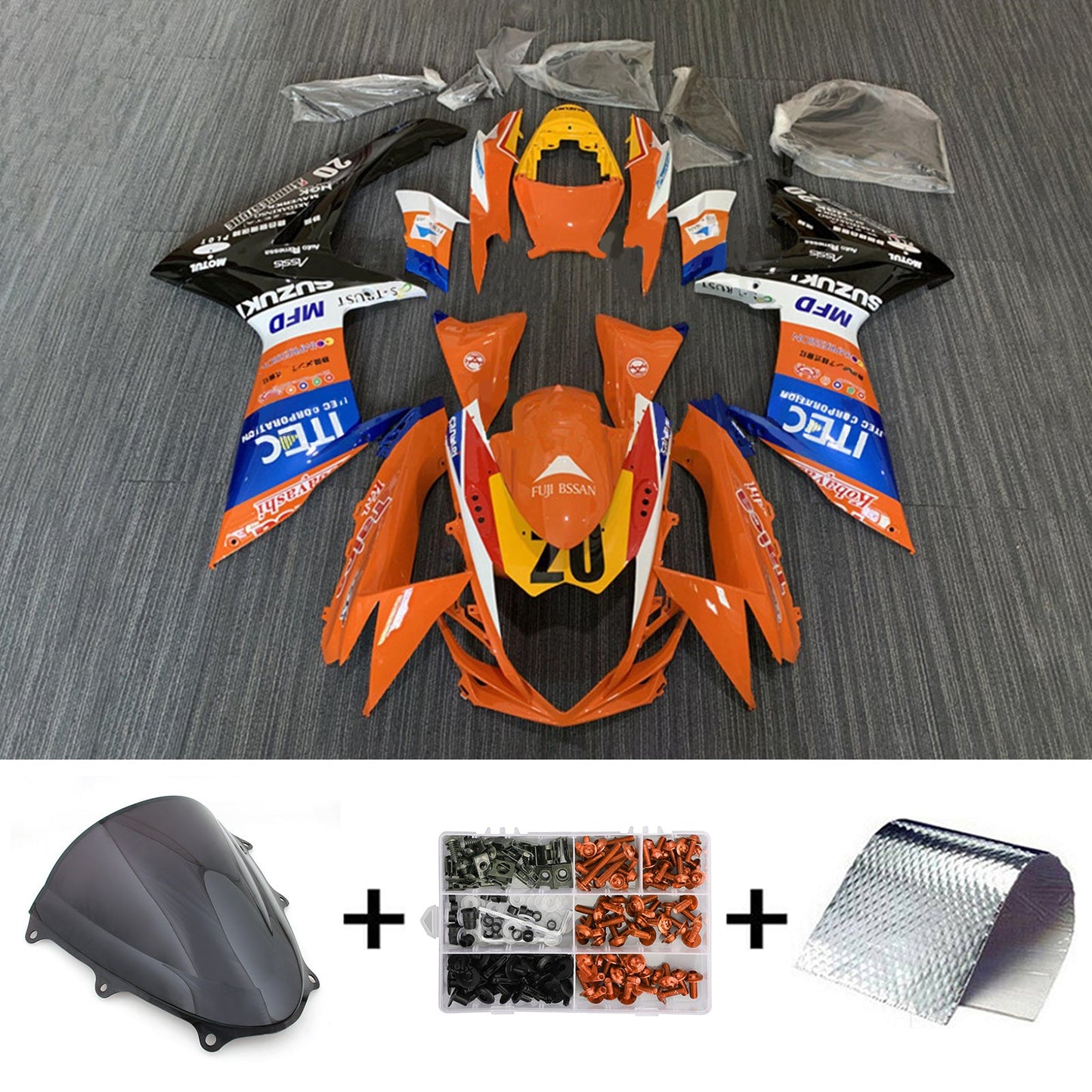 2011-2024 Suzuki GSXR 600/750 K11 Amotopart Injection Fairing Kit Bodywork Plastic ABS #101