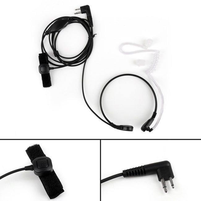 1x Throat Vibration Mic Acoustic Tube Headset For Motorola GP300/88/88S/3688