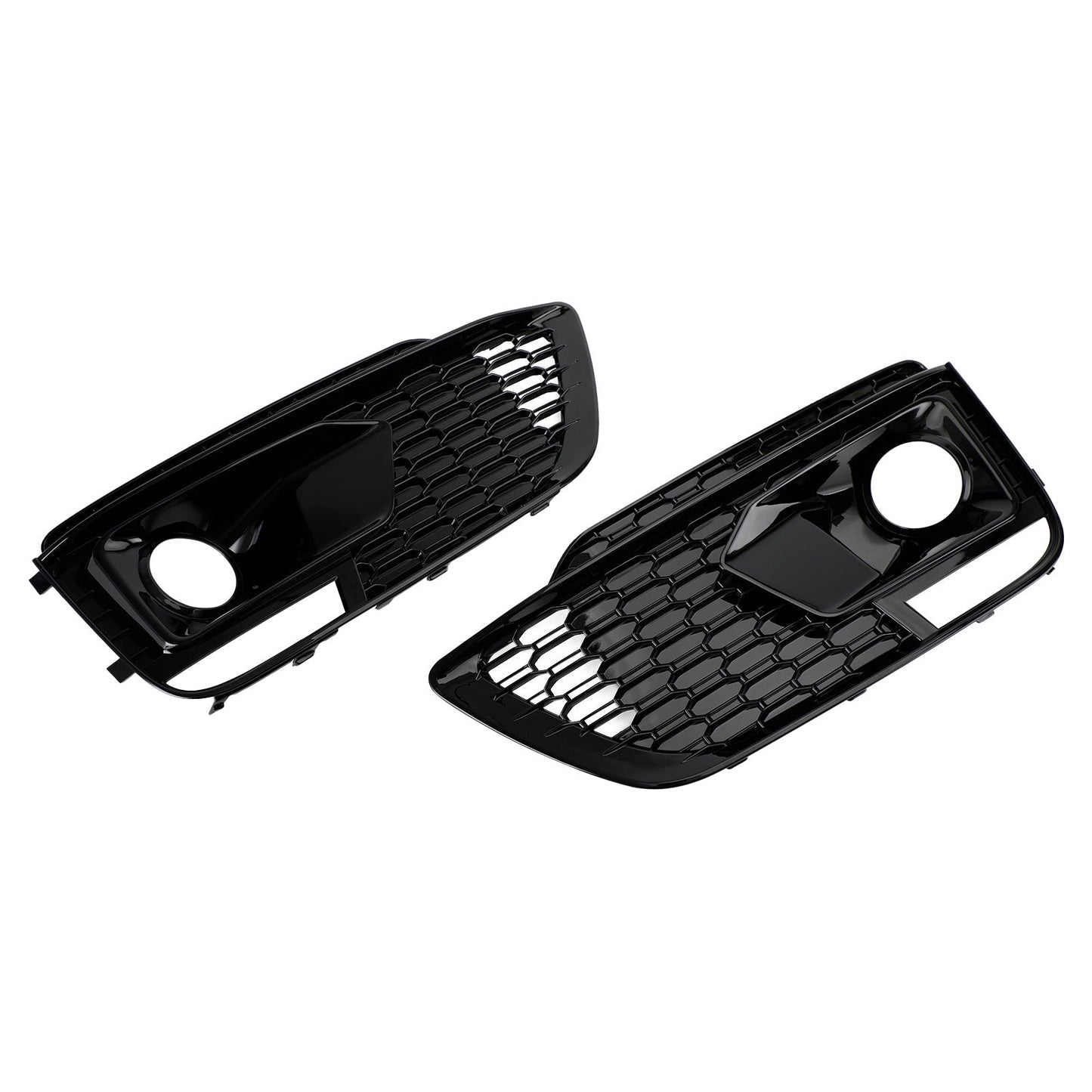 2018-2020 Audi Q5 SQ5 RSQ5 Black Front Honeycomb Fog Lamp Grilles Cover