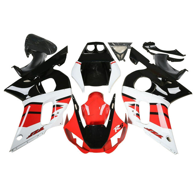 1998-2002 Yamaha YZF R6 Red White Black Fairing Bodywork Kit #15