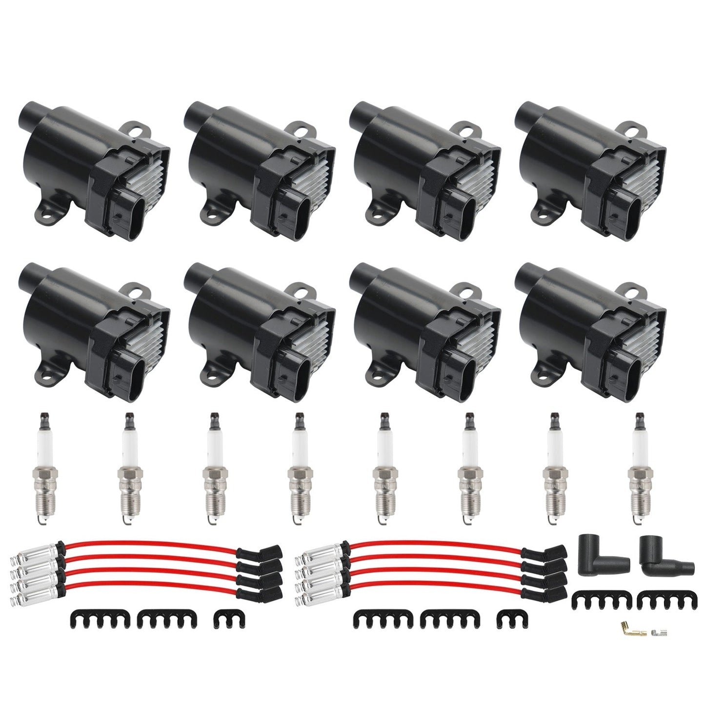 2001-2006 GMC Yukon XL 1500 GMC Sierra 1500 2500 3500 Chevrolet Silverado 8Pack Ignition Coil+Spark Plug+Wires Set UF262