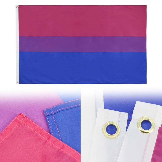 3x5 Ft Bisexual Flag Banner Grommets Transgender BI Gay Pride Lesbian Rainbow