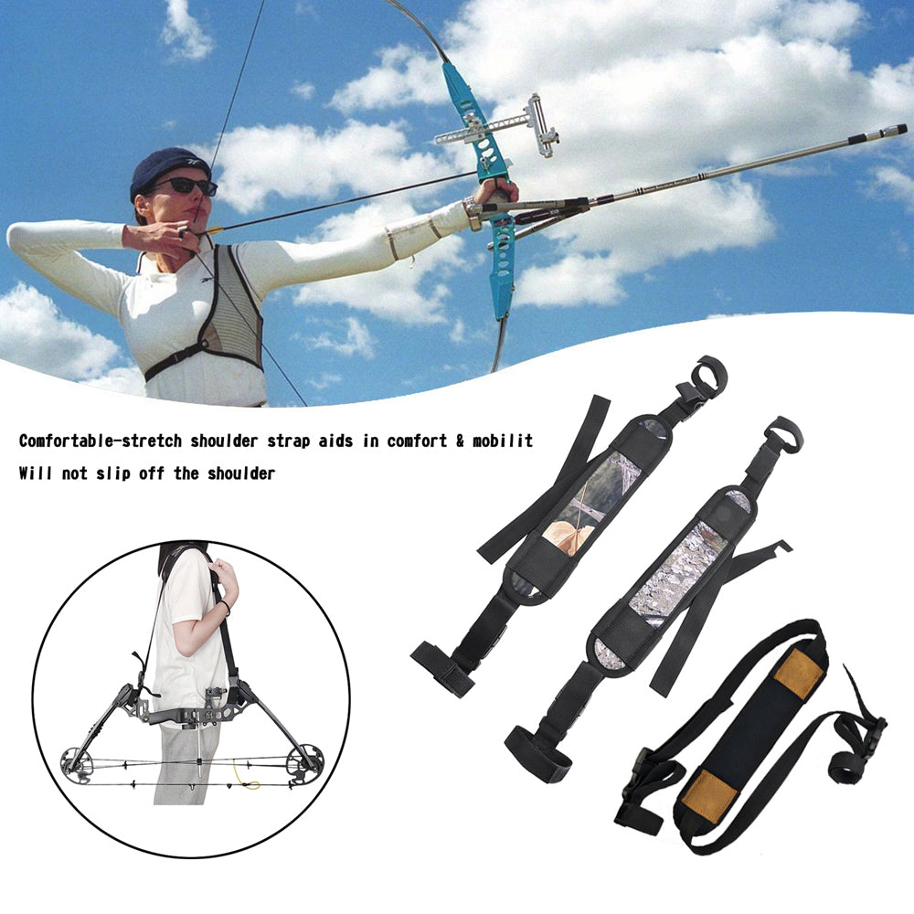 Archery Compound Bow Sling Carrier Shoulder Strap Holster Belt Holder Huntting