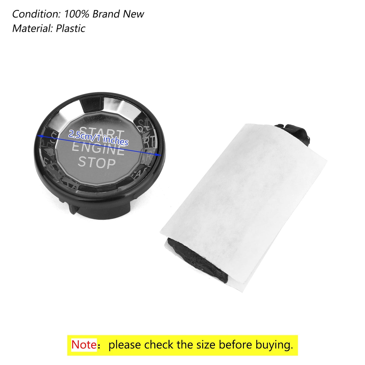 Engine Start Stop Push Button Knob Switch Decor Cover Fit For Jaguar XF XE F-Pace BLK