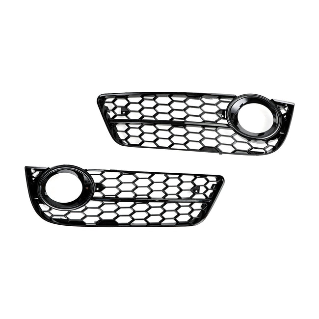 2007-2011 Audi A5 Pair Honeycomb Front Fog Lamp Cover Grille Grill