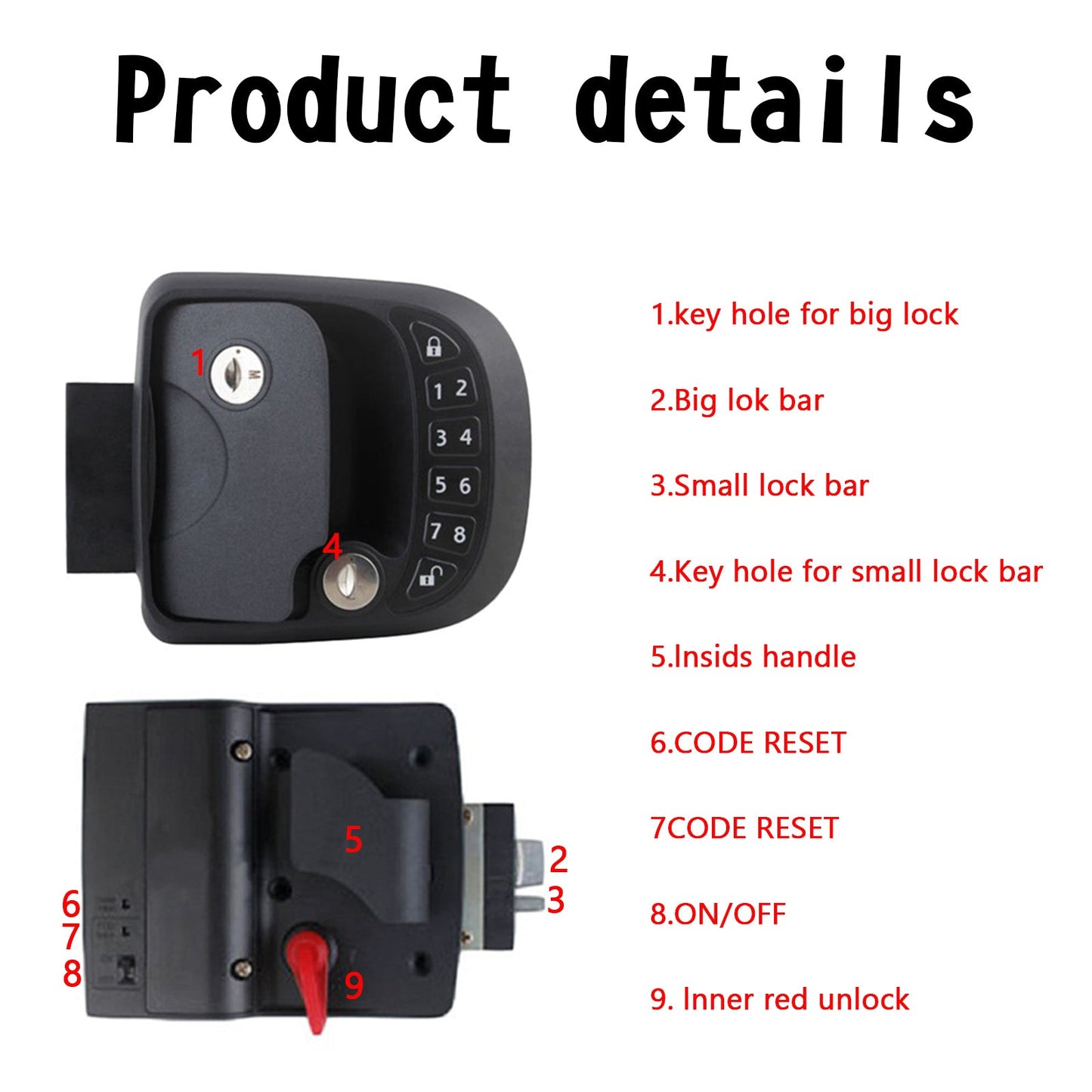 RV Lock Key Fob and RH Compact Keyless Entry Keypad, ship Lock Accessories