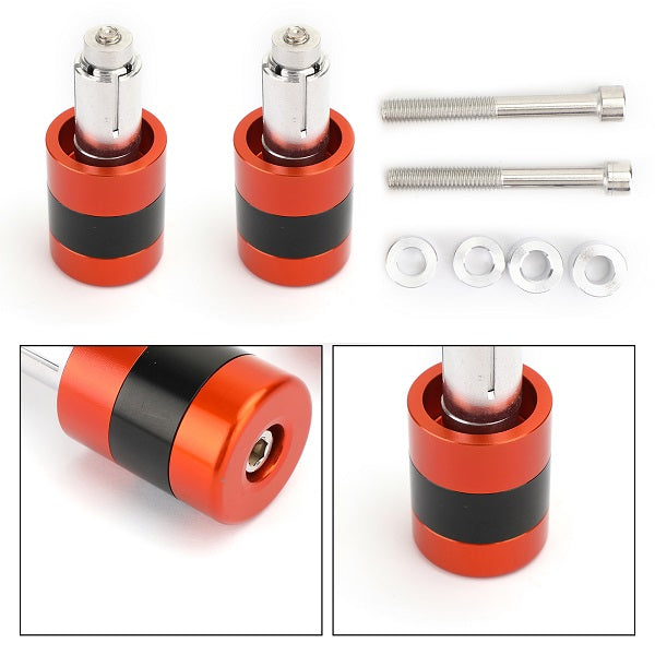 CNC Heavy Weight 7/8" 22mm Handle Bar Ends Vibration Reducing Sliders Set Black