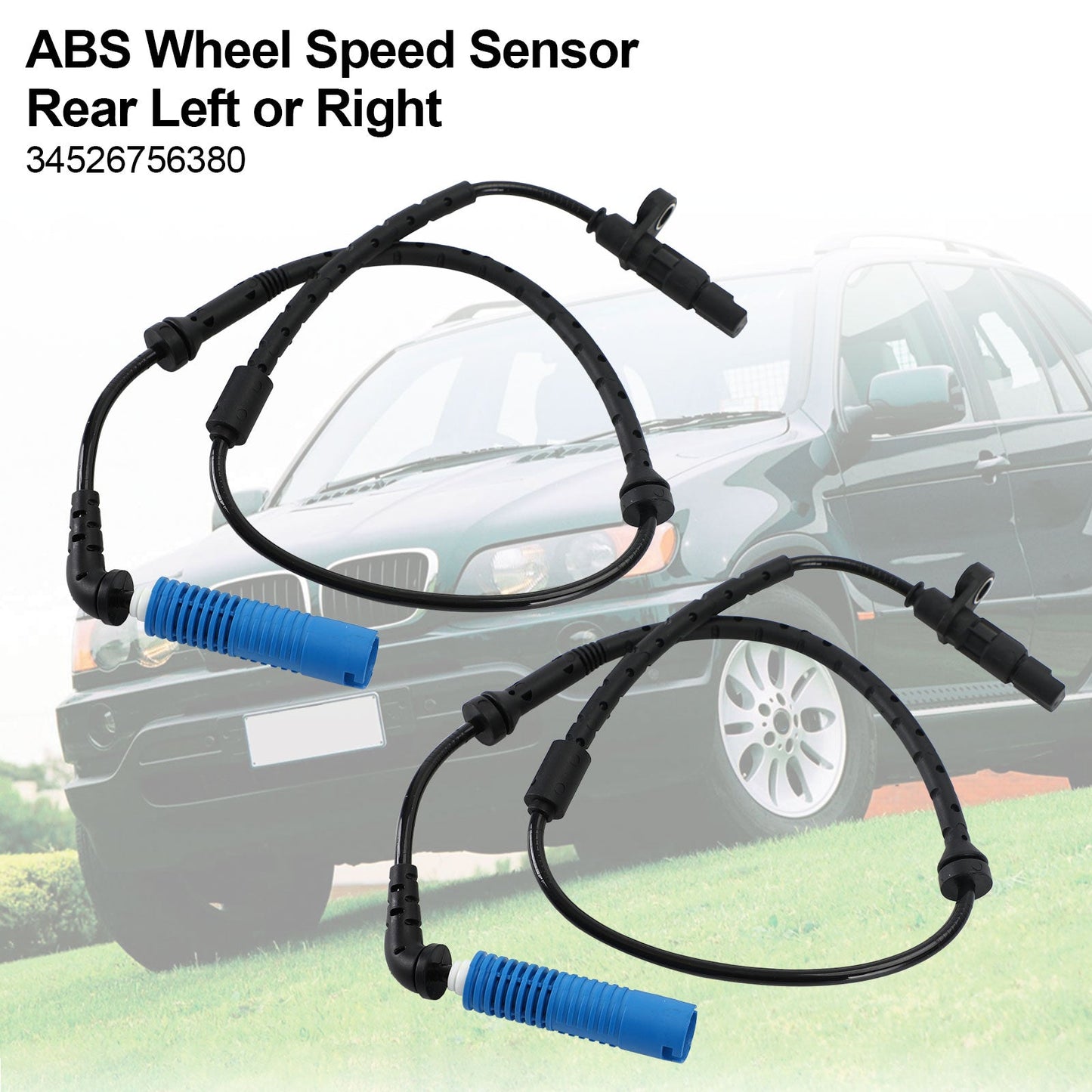 2pcs ABS Wheel Speed Sensor Rear Left&Right for BMW E53 X5 2000-2006 34526756380
